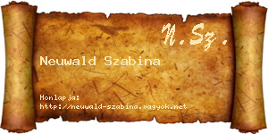 Neuwald Szabina névjegykártya